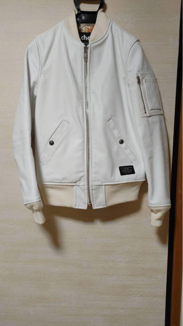 Schott White MA-1 Leather Jacket Ron Herman XS Used Stylish