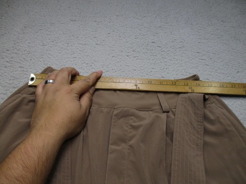 Pantalones Athleta Mujer 14 Caqui Cardiff Elastizados Viaje Corbata Cinturón Poliéster Cónico - Imagen 3 de 12