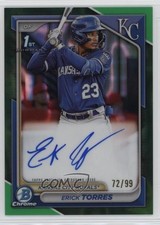 2024 Bowman Chrome Prospect HTA Green Lava Refractor /99 Erick Torres Auto 1f5h