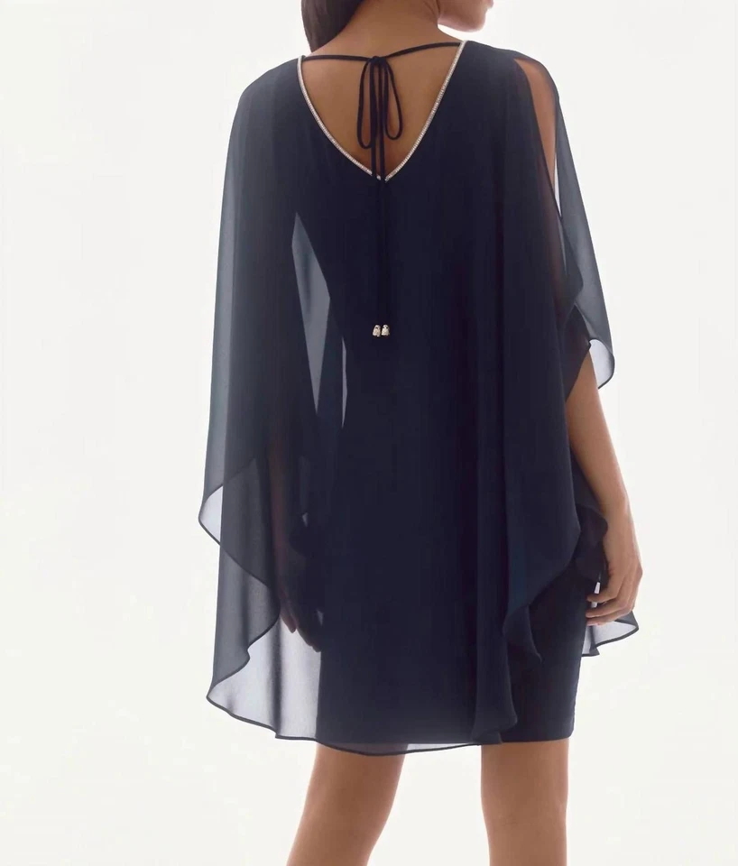 Vestido Joseph Ribkoff Cuello en V Hombro Frío Gasa Talla 8 (Reino Unido 10) Foto 3 de 4