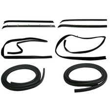 Front Door Window Run Sweep Felts Weatherstrip Seals Kit Set for Chevy GMC Truck