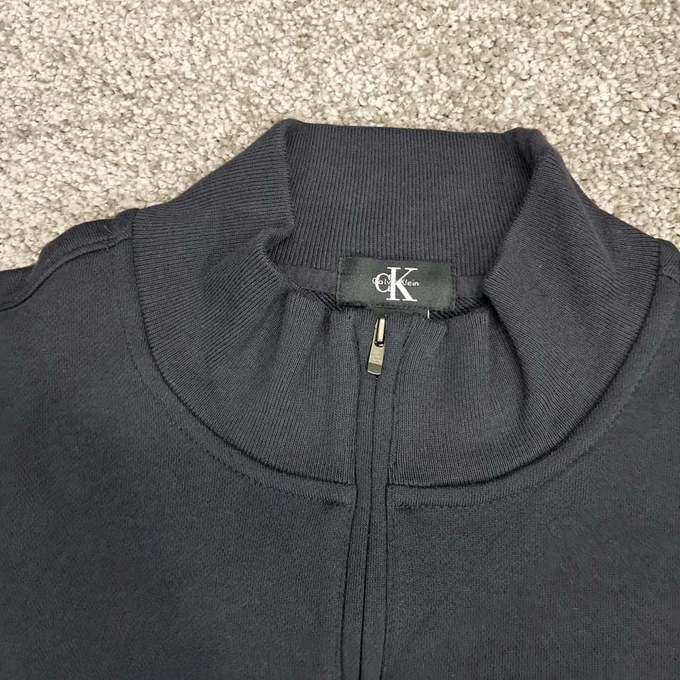 Calvin Klein Men's 1/4 Zip Sweater 100% Cotton Black 2X-Large - Image 2 of 4
