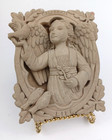 Vintage 2002 Carruth CELEBRATE LIFE Angel & Birds Small Cast Stone Wall Plaque