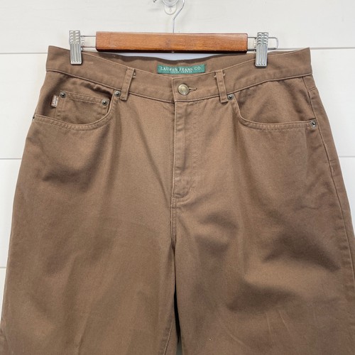 LAUREN Ralph Lauren Womens 10 Capri Pants Medium Brown 100% Cotton Chino - Picture 4 of 11
