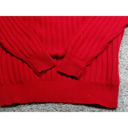Suéter de Colección Brooks Brothers Rojo Lana de Cordero Cuello en V Talla Pequeña Preppy Clásico - Imagen 3 de 9