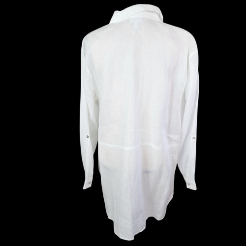 Top tunica J. Jill Love lino Popover bianco manica a linguetta con tasche taglia XL - Foto 6 di 16