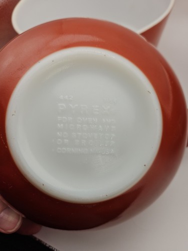 Vintage 3 Piece Pyrex Bowls Autumn Harvest Wheat Cinderella 475-B, 444, 442 Lid - Picture 10 of 12
