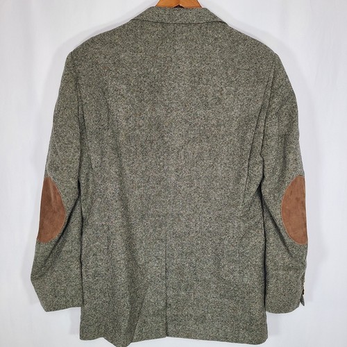 Abrigo deportivo Hunt Valley 100 % lana marrón tweed blazer parche en el codo hecho en EE. UU. 40R - Imagen 3 de 7