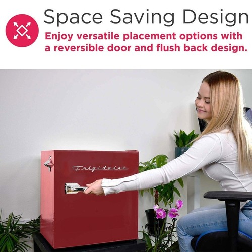 Retro Mini Fridge W/ Bottle Opener Energy Efficient Compact Refrigerator Office - Picture 13 of 14