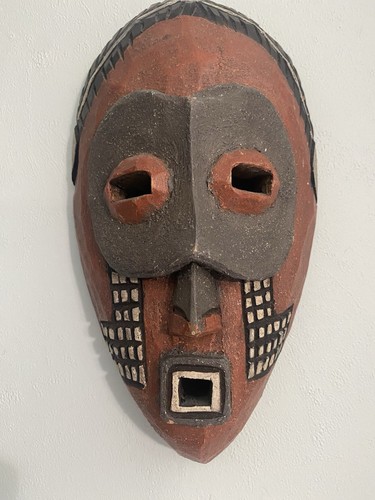 Ghana Geist Gesichtsmaske Pier 1 Import Sammlung handgeschnitzt Holz zeremoniell 12x5
