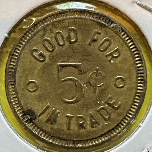 TOKEN Morgan Park, Minnesota JULIUS S. HOLT PLANTA RESTAURANTE 5 CENTAVOS - Imagen 2 de 2