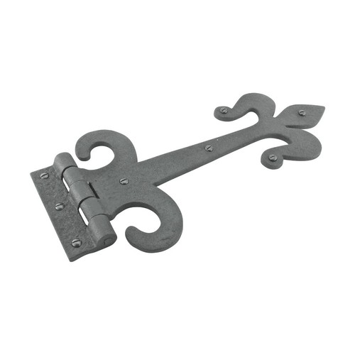 Schwarze Tür Tor Gurt Scharniere 12" groß Schmiedeeisen mit Beschlägen 4er Pack - Bild 6 von 13