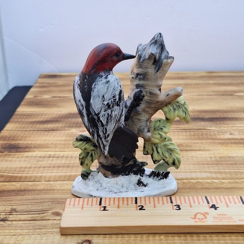 Vintage Napco Porcelain Red-Headed Wood Pecker Figurine, #B3154, 5” - Picture 8 of 8