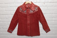 70s Vintage Char Hand painted Boho Hippie Leather Jacket Size Small