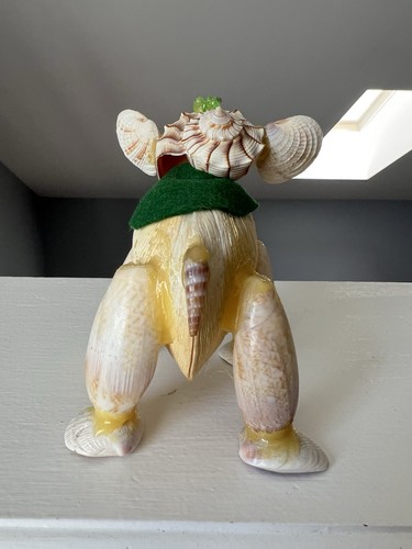 Vintage Decorative Elephant  Figurine Made Out Of Seashells Cute Home Decor - Picture 3 of 8