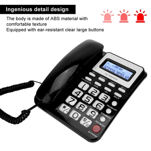 ABS GY T2020CID Telefon przewodowy z głośnikiem Identyfikator dzwoniącego Kalkulator FY - Zdjęcie 4 z 24