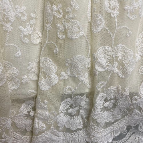 Let Me Be Dress Womens Medium Ivory Floral Embroidered Lace Mesh Sleeveless - Picture 12 of 18