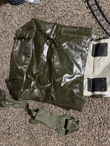Tschechische Armee Original Militär M85 Rucksack gummiert Überschuss grün Beutel Tasche - Bild 2 von 3