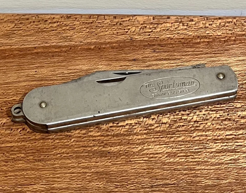 The Sportsman - Cuchillo GEO Schrade de colección - Acero inoxidable principios del siglo XX Foto 3 de 4