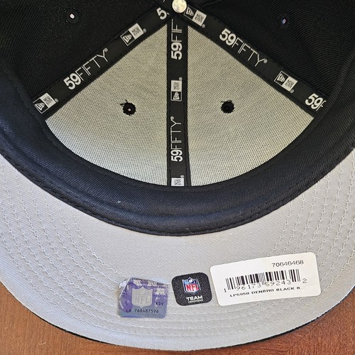 Gorra New Era Denver Broncos Grande Logo 9Fifty Negra Sólida Ajustada Talla 8 NUEVA - Imagen 11 de 13