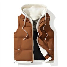 Men's Quilted Winter Vest Outdoor Warm Padded Puffer Vest Cotton Waistcoat Gilet