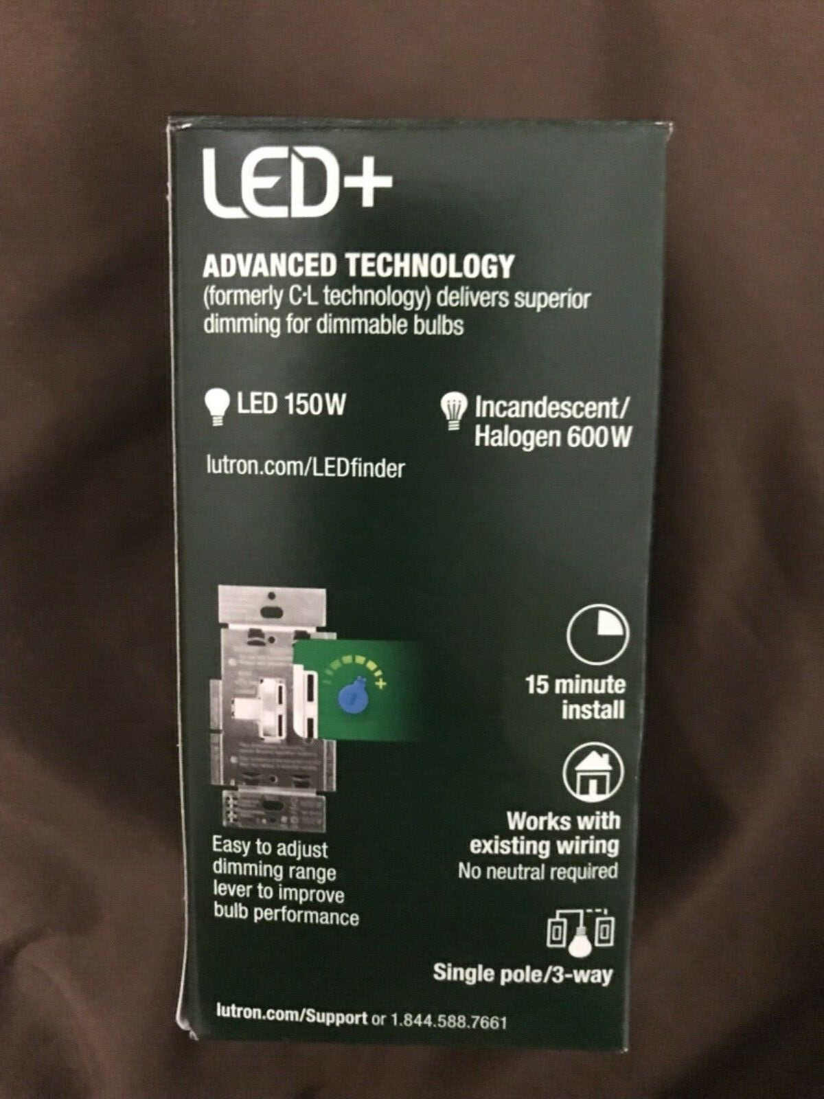 Lutron AYCL153PWH Ariadni CFL and LED Dimmer Switch 150W SinglePole