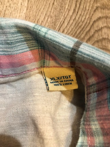 Tommy Bahama Hawaiian Button Up Shirt 100% LInen Plaid Striped XLX XL H813 - Picture 10 of 10