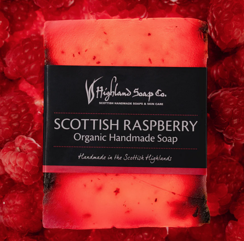 Highland Soap Co Scottish Wild Raspberry Organic Handmade Soap Bar - Picture 2 of 4