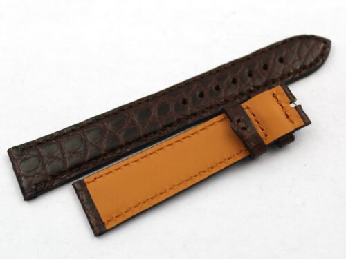 Cinturino Pelle Coccodrillo Marrone Lucido 18/16mm Realizzato con Ottime Pelli - Foto 3 di 4