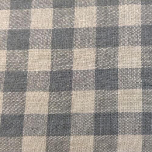 Tela de cortina/tapicería gris de lino vintage francesa a cuadros D0ve - Imagen 7 de 7