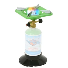 Single Burner Portable Camping Stove with Base for 1lb Propane Tank Bottle Top