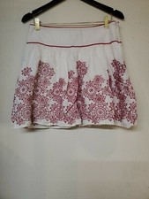 Rampage White Red Size 9 Flowers 90's Mini Skirt Flared Zipper