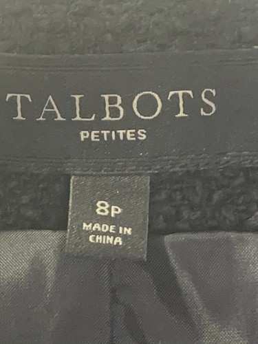Blazer para mujer Talbots mezcla de lana bolsillos chaqueta abrigo negro carrera talla 8P - Imagen 4 de 5