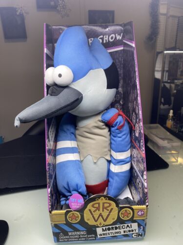 20” Jazwares Regular Show Mordecai Talking Wrestling Plush Rare Brand New 2012
