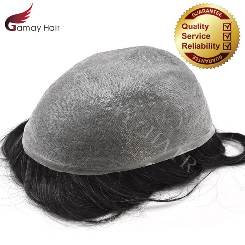GM Ultra Thin Skin Mens Toupee Invisible PU Wigs 0.04mm Human Hairpiece for Men - Picture 2 of 87
