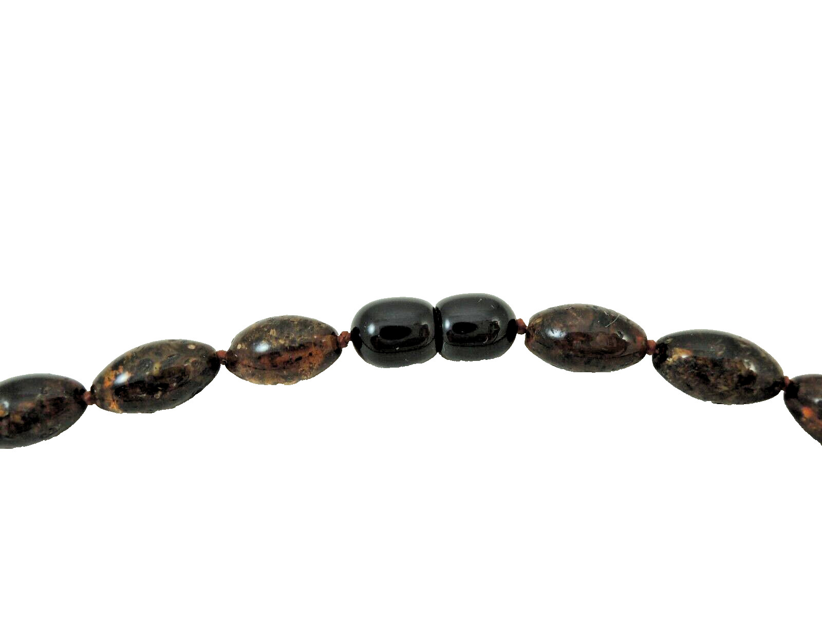 Bernstein Kette Oliven Collier Farbe schwarz Länge 45 cm Damen Amber BK029