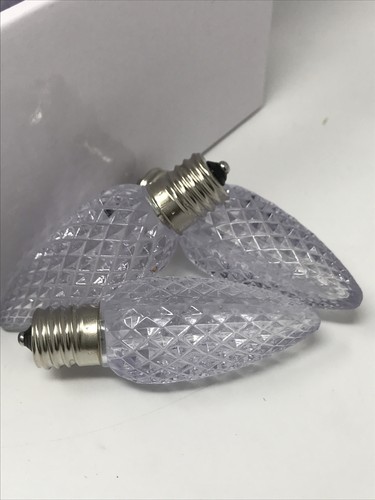 25 Pack C9 Clear Bulbs Chandelier or Christmas Lights E17 7w Warm White Diamond - Picture 4 of 10