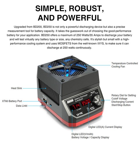 SKYRC BD250 Battery Discharger Tester Analyzer Digital Battery Testers RC Parts - Picture 8 of 20