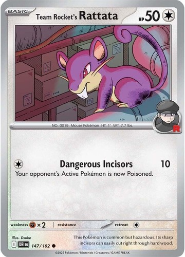 Team Rocket's Rattata 147/182 Destined Rivals Common Pokemon NM | eBay