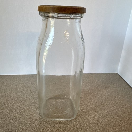 VTG Half Pint Universal Cincinnati Glass Milk Bottle Mechanicsburg Dairy Lid BC - Picture 2 of 5