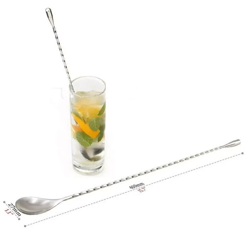 15,7" Extra Lange Cocktail Rührlöffel Set Lebensmittelqualität 18/8 Edelstahl Rühren - Bild 5 von 5