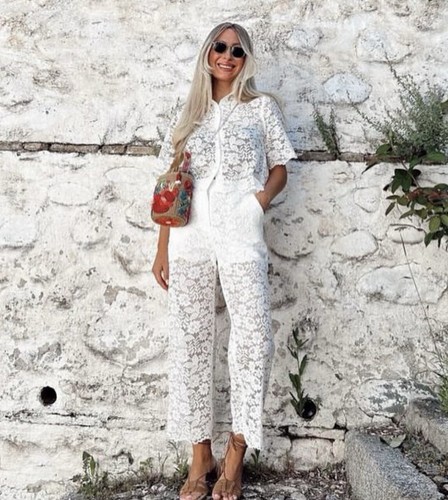 ZARA NWT WOMAN SS24 LACE CROP SHIRT WHITE | 3254/490 - Picture 1 of 17