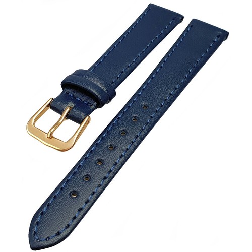 Men's Women's Blue Leather Watch Strap Glove Grain Sizes 8mm-30mm - Picture 10 of 37