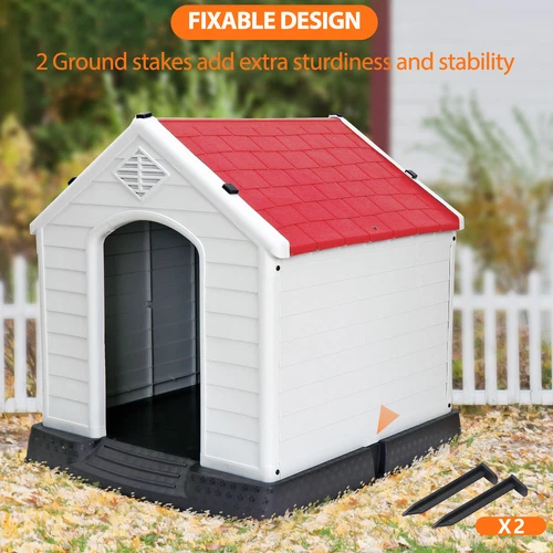 28 Zoll/32 Zoll H Outdoor Hundehaus wetterfest Tierheim Hundeheuche 4 Farben - Bild 21 von 73