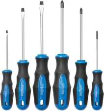 6PCS Magnetic Tip Screwdriver Set, 3 Phillips and 3 Flat, Professional Cushion
