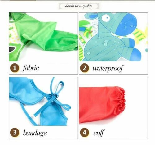 Baby Kids Bibs Waterproof Long Sleeve Toddler Weaning Feeding Apron Boys Girls - Picture 4 of 17
