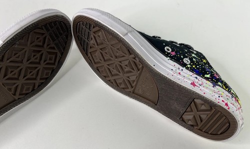 All Stars Converse Chuck Taylors Black W/ Multi Color Splatter Stars Kid Size 3 - Picture 17 of 21