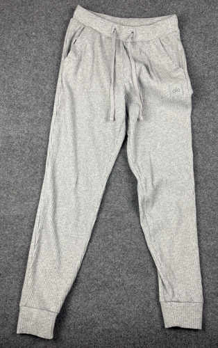 Alo Yoga Muse Sweatpants Liesure Joggers Athletic Heather Gray Woman's XS Ribbed - 第 1/9 張圖片