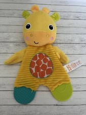 BRIGHT STARTS Yellow Giraffe Plush Lovey Teether Sensory Toy Crinkle