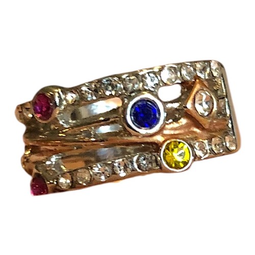 Elegante anillo de piedras preciosas multicolores talla 6 - Imagen 3 de 4